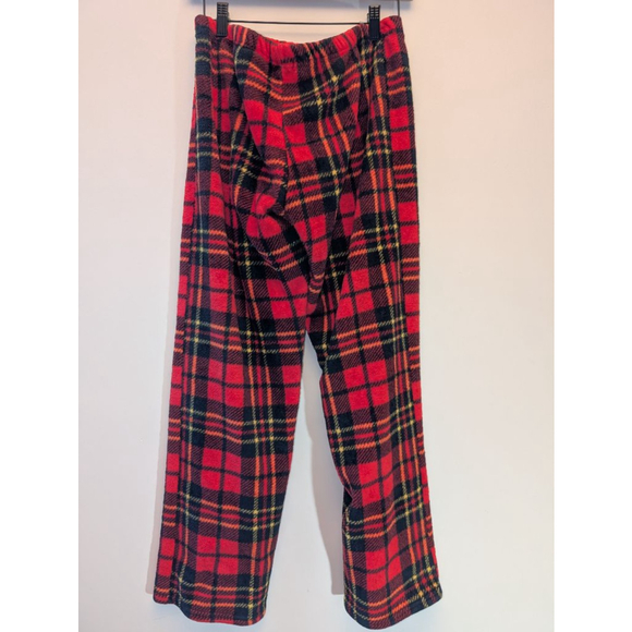 Women's Weekendding Plaid Fleece Pajama Pants L Red Black - Picture 4 of 4